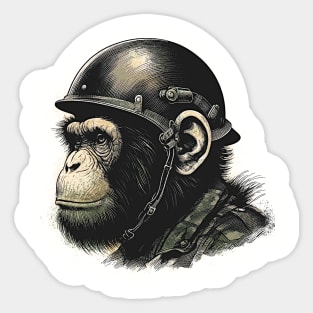 Chimpanzee Motorcycle Rider Sticker